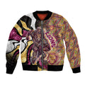 Personalised Brisbane Lions Bomber Jacket Trippy Psychedelic Abstract Art Mascot Football Fans
