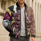Personalised Brisbane Lions Bomber Puffer Jacket Trippy Psychedelic Abstract Art Mascot Football Fans