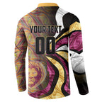 Personalised Brisbane Lions Button Sweatshirt Trippy Psychedelic Abstract Art Mascot Football Fans