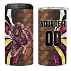 Personalised Brisbane Lions 4 in 1 Can Cooler Tumbler Trippy Psychedelic Abstract Art Mascot Football Fans