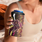 Personalised Brisbane Lions 4 in 1 Can Cooler Tumbler Trippy Psychedelic Abstract Art Mascot Football Fans