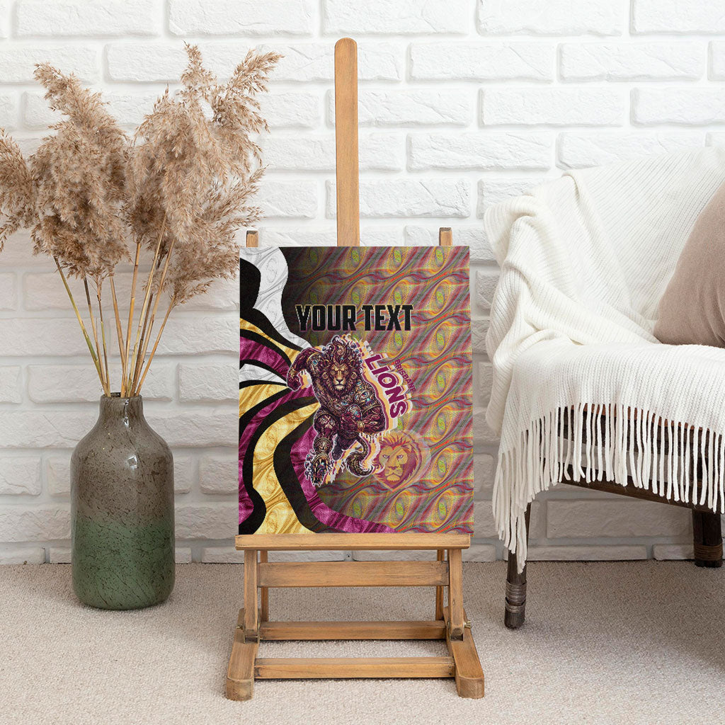 Personalised Brisbane Lions Canvas Wall Art Trippy Psychedelic Abstract Art Mascot Football Fans