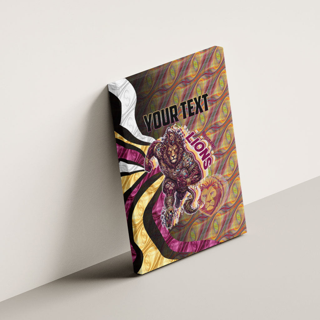 Personalised Brisbane Lions Canvas Wall Art Trippy Psychedelic Abstract Art Mascot Football Fans