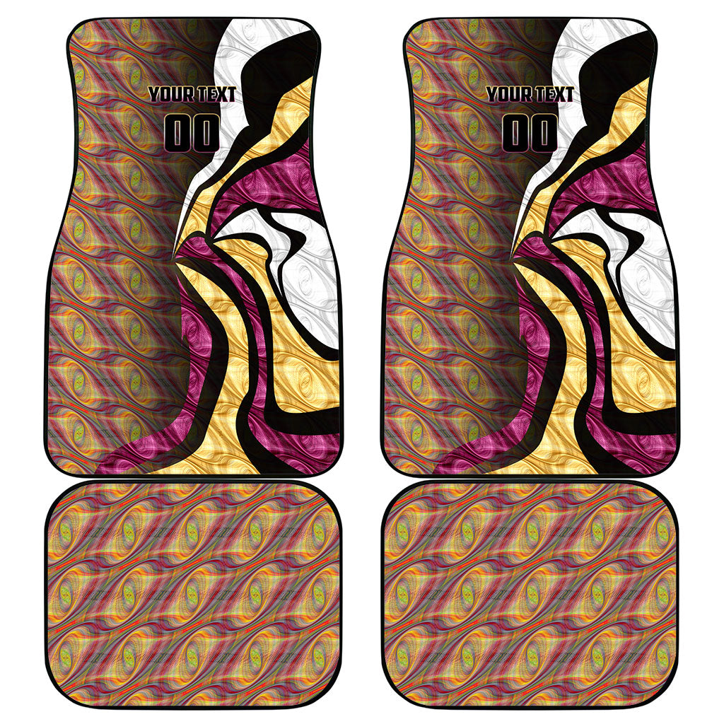 Personalised Brisbane Lions Car Mats Trippy Psychedelic Abstract Art Mascot Football Fans