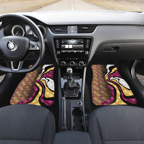 Personalised Brisbane Lions Car Mats Trippy Psychedelic Abstract Art Mascot Football Fans