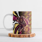 Personalised Brisbane Lions Ceramic Mug Trippy Psychedelic Abstract Art Mascot Football Fans