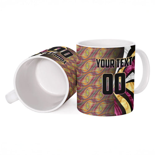Personalised Brisbane Lions Ceramic Mug Trippy Psychedelic Abstract Art Mascot Football Fans