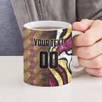 Personalised Brisbane Lions Ceramic Mug Trippy Psychedelic Abstract Art Mascot Football Fans