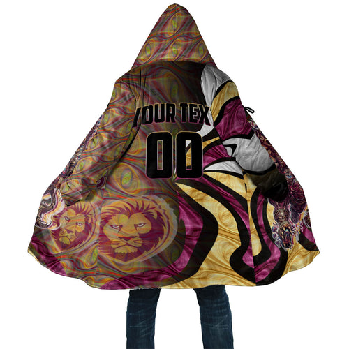 Personalised Brisbane Lions Cloak Trippy Psychedelic Abstract Art Mascot Football Fans