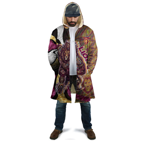Personalised Brisbane Lions Cloak Trippy Psychedelic Abstract Art Mascot Football Fans