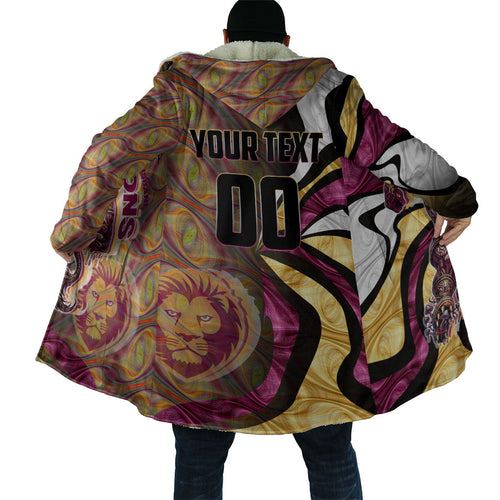Personalised Brisbane Lions Cloak Trippy Psychedelic Abstract Art Mascot Football Fans
