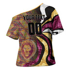 Personalised Brisbane Lions Cross Shoulder Shirt Trippy Psychedelic Abstract Art Mascot Football Fans