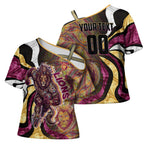 Personalised Brisbane Lions Cross Shoulder Shirt Trippy Psychedelic Abstract Art Mascot Football Fans