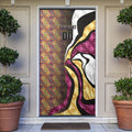 Personalised Brisbane Lions Door Cover Trippy Psychedelic Abstract Art Mascot Football Fans