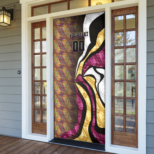 Personalised Brisbane Lions Door Cover Trippy Psychedelic Abstract Art Mascot Football Fans