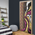 Personalised Brisbane Lions Door Cover Trippy Psychedelic Abstract Art Mascot Football Fans