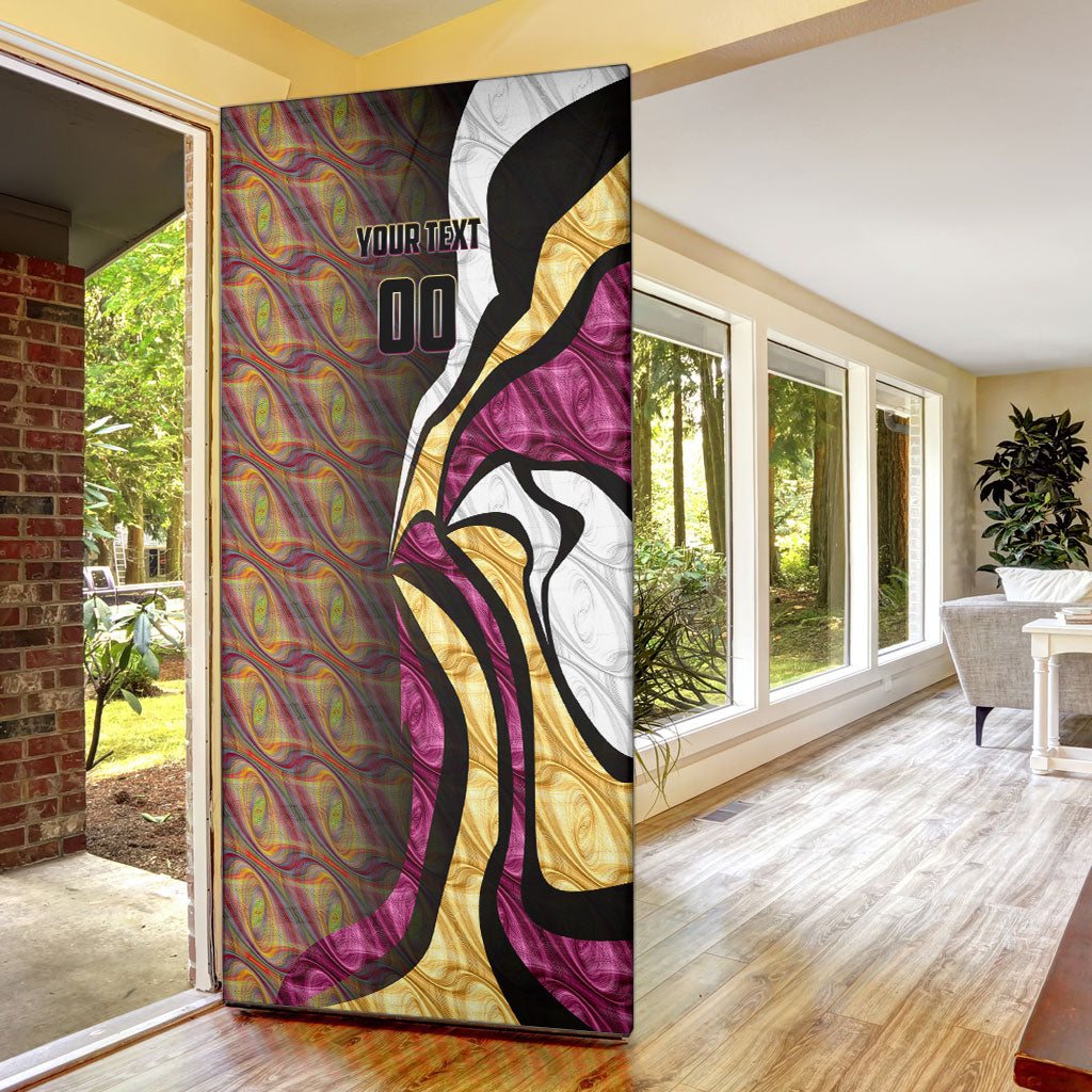 Personalised Brisbane Lions Door Cover Trippy Psychedelic Abstract Art Mascot Football Fans