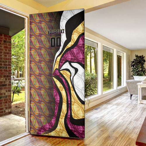 Personalised Brisbane Lions Door Cover Trippy Psychedelic Abstract Art Mascot Football Fans