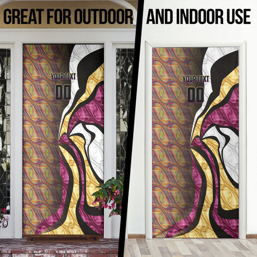 Personalised Brisbane Lions Door Cover Trippy Psychedelic Abstract Art Mascot Football Fans