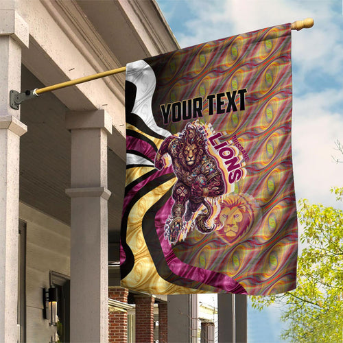 Personalised Brisbane Lions Garden Flag Trippy Psychedelic Abstract Art Mascot Football Fans