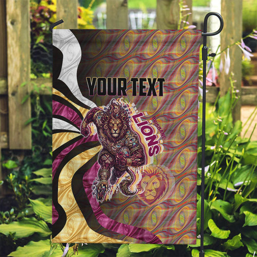 Personalised Brisbane Lions Garden Flag Trippy Psychedelic Abstract Art Mascot Football Fans