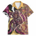 Personalised Brisbane Lions Hawaiian Shirt Trippy Psychedelic Abstract Art Mascot Football Fans