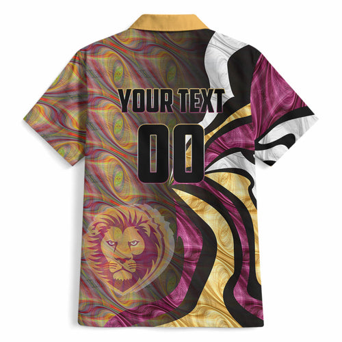 Personalised Brisbane Lions Hawaiian Shirt Trippy Psychedelic Abstract Art Mascot Football Fans