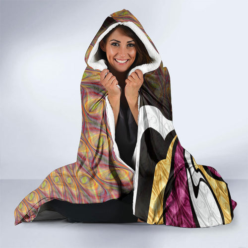 Personalised Brisbane Lions Hooded Blanket Trippy Psychedelic Abstract Art Mascot Football Fans