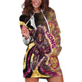 Personalised Brisbane Lions Hoodie Dress Trippy Psychedelic Abstract Art Mascot Football Fans