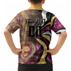 Personalised Brisbane Lions Kid Hawaiian Shirt Trippy Psychedelic Abstract Art Mascot Football Fans