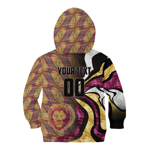 Personalised Brisbane Lions Kid Hoodie Trippy Psychedelic Abstract Art Mascot Football Fans