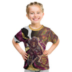 Personalised Brisbane Lions Kid T Shirt Trippy Psychedelic Abstract Art Mascot Football Fans