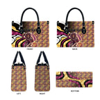 Personalised Brisbane Lions Leather Bag Trippy Psychedelic Abstract Art Mascot Football Fans
