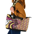 Personalised Brisbane Lions Leather Tote Bag Trippy Psychedelic Abstract Art Mascot Football Fans