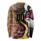 Personalised Brisbane Lions Long Sleeve Shirt Trippy Psychedelic Abstract Art Mascot Football Fans