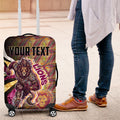 Personalised Brisbane Lions Luggage Cover Trippy Psychedelic Abstract Art Mascot Football Fans