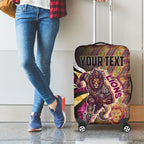 Personalised Brisbane Lions Luggage Cover Trippy Psychedelic Abstract Art Mascot Football Fans