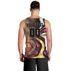 Personalised Brisbane Lions Men Tank Top Trippy Psychedelic Abstract Art Mascot Football Fans