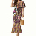 Personalised Brisbane Lions Mermaid Dress Trippy Psychedelic Abstract Art Mascot Football Fans