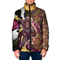 Personalised Brisbane Lions Padded Jacket Trippy Psychedelic Abstract Art Mascot Football Fans