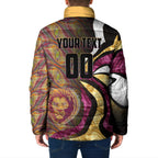 Personalised Brisbane Lions Padded Jacket Trippy Psychedelic Abstract Art Mascot Football Fans