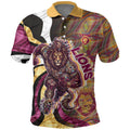 Personalised Brisbane Lions Polo Shirt Trippy Psychedelic Abstract Art Mascot Football Fans