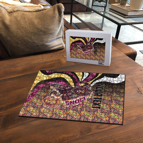 Personalised Brisbane Lions Puzzle Trippy Psychedelic Abstract Art Mascot Football Fans