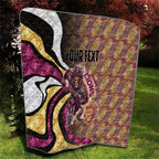 Personalised Brisbane Lions Quilt Trippy Psychedelic Abstract Art Mascot Football Fans