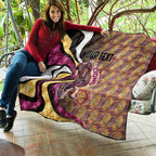 Personalised Brisbane Lions Quilt Trippy Psychedelic Abstract Art Mascot Football Fans