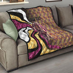 Personalised Brisbane Lions Quilt Trippy Psychedelic Abstract Art Mascot Football Fans