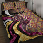 Personalised Brisbane Lions Quilt Bed Set Trippy Psychedelic Abstract Art Mascot Football Fans