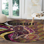 Personalised Brisbane Lions Round Carpet Trippy Psychedelic Abstract Art Mascot Football Fans
