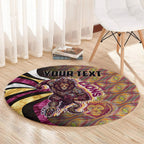 Personalised Brisbane Lions Round Carpet Trippy Psychedelic Abstract Art Mascot Football Fans