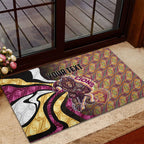 Personalised Brisbane Lions Rubber Doormat Trippy Psychedelic Abstract Art Mascot Football Fans